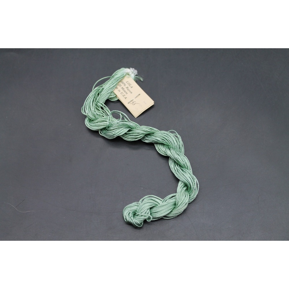 Vintage LOLA 100% Rayon Embroidery Thread Floss 20 Meters Mint Green Skein